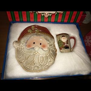 Santa Cookie Plate and Cup